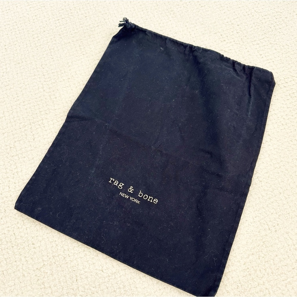 Rag and Bone Black Blue Drawstring Bag Shoe Boot Bag